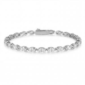 Women's 925 <b>Silver</b> <b>Solid</b> Sterling <b>Silver</b> Moissanite Twist Tennis <b>Bracelet</b> Women Daily Wedding And Gift Jewelry - Product Image 1
