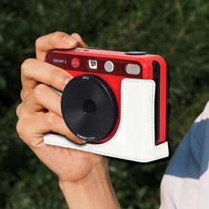 Funda de cuero genuino para cámara <span class=keywords><strong>Leica</strong></span> Sofort 2, funda protectora para almacenamiento de fotos instantáneas, bolsa para cámara digital, accesorio de viaje para instax - Product Image 1