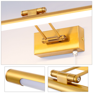 Golden Aluminum Ip44 Bathroom Led <b>Vanity</b> <b>Light</b> For House Metal Picture <b>Wall</b> <b>Lights</b> Indoor Mirror <b>Light</b> with Pull Line Switch - Product Image 4