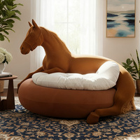 Sofá en Forma de Caballo de Tamaño Real, Sofá Único con Forma de Animal, Rincón de Lectura, Puff Gigante con Forma de Caballo y Respaldo