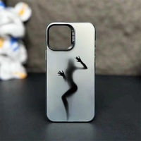 Coque de téléphone pour iPhone 15 Pro Max, iPhone 13, couleur argent mat, avec l'image d'une actrice sexy Phantom.