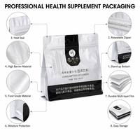 Sachet d'emballage personnalisé imprimé avec fermeture éclair pour poudre protéinée, qualité alimentaire, haute barrière, refermable, pour compléments nutritionnels