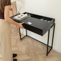 Table console moderne avec tiroir sécurisé à serrure RFID, table d'entrée minimaliste avec compartiment caché