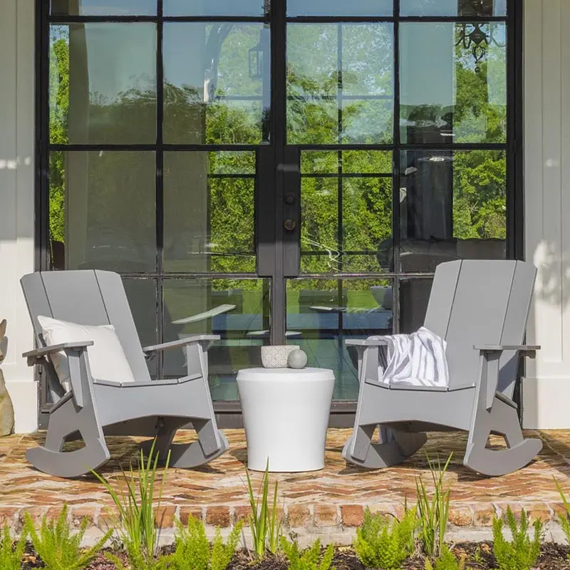 Moderne Terrasse Garten im Freien Feuerstelle Kunststoff Holz Schaukel Adirondack-Stuhl