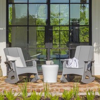 Moderner Adirondack-Stuhl im Freien für Patio Garden HDPE Moon Chair Feuerstelle für den Strand Verwenden Sie traditionelle Kunststoff-Holz-Schaukel bank