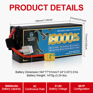 แบตเตอรี่ลิเธียมไอออน Ampxell Semi Solid State Series 18000mAh 21.9V 6S1P สำหรับโดรน AMX-18A022I-EXE 18000mAh สำหรับการเกษตร - Product Image 3