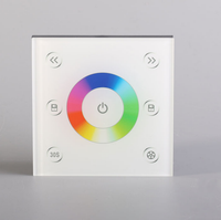 Contrôleur de lumière RGB à télécommande Bincolor P3+T3, interrupteur tactile mural en verre, variateur tactile mural