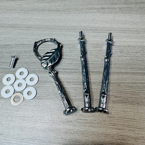 도매 실버 골드 2/3 계층 잎 모양 디저트 컵케익 과일 스탠드 하드웨어 키트 케이크 스낵 플레이트 핸들 - Product Image 1