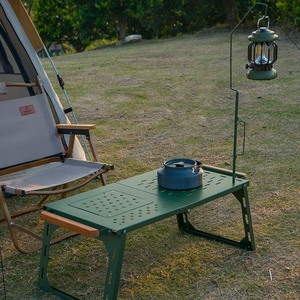 Table de barbecue pliante multifonction en acier au carbone Chanodug IGT-7164-7165 pour la randonnée, très vendue, grande taille, verte - Product Image 2
