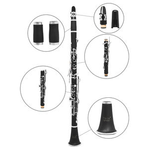 Fabricante de instrumentos musicales IRIN <span class=keywords><strong>Precio</strong></span> al por mayor Teclas de plata negra Sistema Oehler Tono G Baquelita 17 Teclas <span class=keywords><strong>Clarinete</strong></span> - Product Image 5