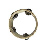 Tambourin à manivelle en bois avec clochettes métalliques, instrument de percussion sonore, tambourin en bois à une rangée de clochettes