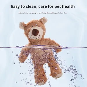 Juguete de Peluche Ecológico de Lujo para Perros, Juguete Interactivo Resistente con Sonido de Oso Mendigo, Hecho de Lino Duradero, Entrega Rápida - Product Image 3