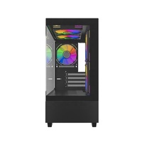 Boîtier de PC de jeu personnalisé en usine JNP boîtier de ventilateur RVB alimentation de bureau tour moyenne armoire de refroidissement par eau Micro ATX