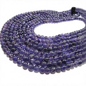 Perles d'améthyste naturelle rondes, lisses, 5-6 mm, brin de 13 pouces de long, prix de gros, fabrication de bijoux, perles de pierres précieuses - Product Image 1