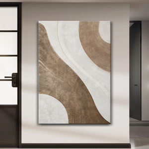 Stile minimalista soggiorno Art decoro bianco e nero grigio astratto ingresso divano sfondo muro di cristallo pittura - Product Image 4