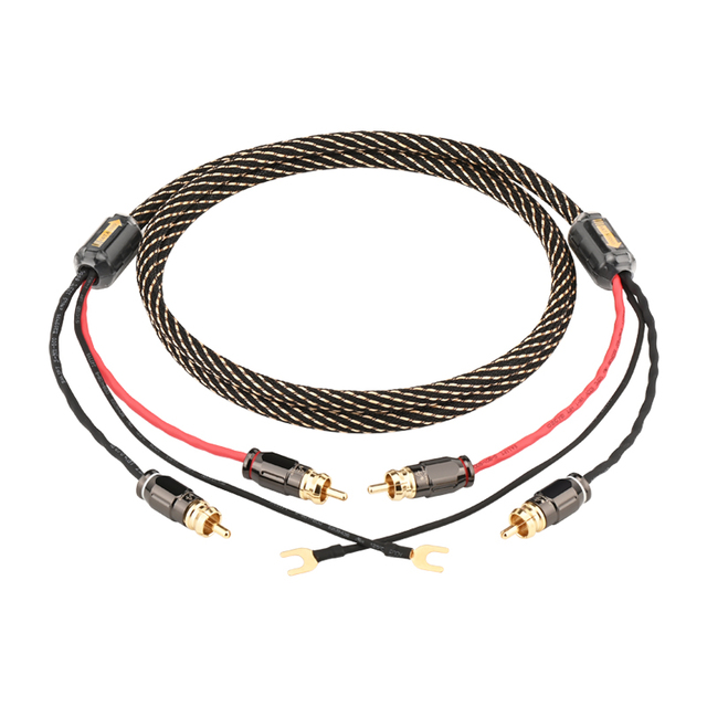 CANARE RCA RCA Phono Tonearm Gold-Plated U Plug 4-Core OFC Audio Video Signal Cable for LP Record Player PVC for Vinyl Speaker