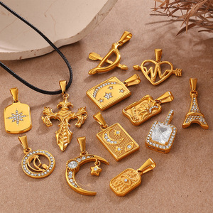 จี้เพชรรูปหัวใจ ดาว พระจันทร์ หอไอเฟล ไม้กางเขน อุปกรณ์ตกแต่งเครื่องประดับ DIY สำหรับทุกเพศ ใส่ได้ทุกวัน - Product Image 2