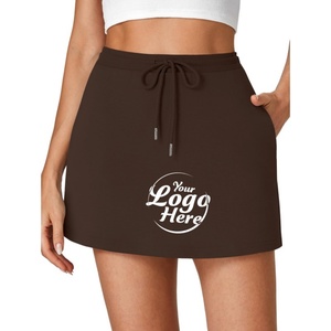 Girls Short Sexy Breathable Denim <b>Skirt</b> Summer Dress Casual <b>Elastic</b> Natural Waist Drawstring Workout Mini <b>Skirt</b> Pockets - Product Image 1