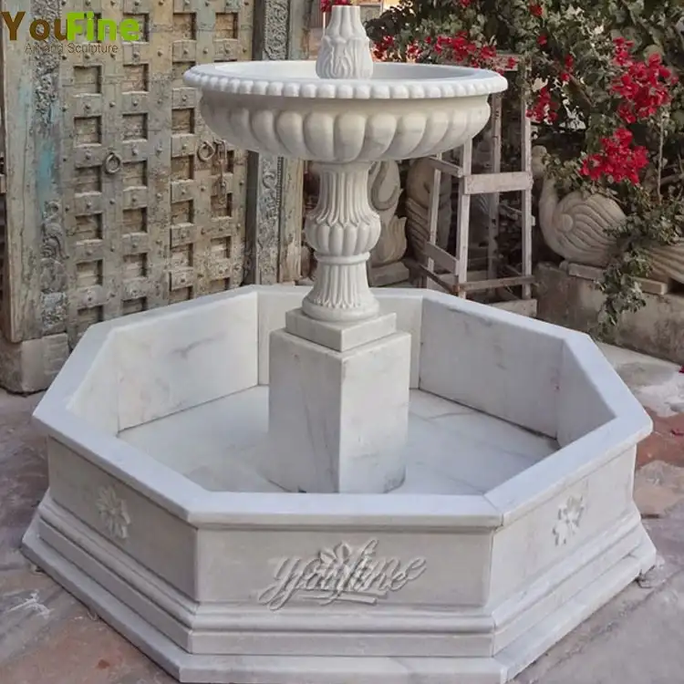 Fontaine d'eau en pierre pour l'extérieur, 1 pièce, motif ange en marbre