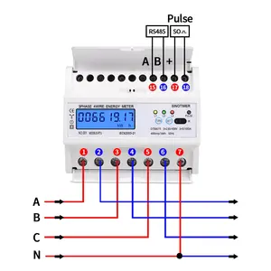 DDS6619-016/017 เครื่องวัดพลังงานแบบราง DIN พร้อมจอแสดงผลดิจิตอลแบบมีไฟพื้นหลัง แสดงแรงดัน กระแสไฟฟ้า หน่วยกิโลวัตต์ชั่วโมง วัตต์มิเตอร์ เครื่องวัดพลังงาน รองรับ Modbus Z20 - Product Image 3