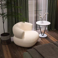 Mobilier élégant pour la maison Chaise ronde avec bras en forme de boucle Chaise de salon moderne en velours pour hôtel Chaise de canapé simple de luxe