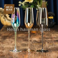 Verres en cristal haut de gamme, finition électroplaquée arc-en-ciel, capacité 201-300 ml, design moderne et minimaliste, lot de 2, vente en gros