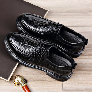 QLFashion hommes chaussures printemps et été 2025 nouvelles Explosions haut de gamme Crocodile motif décontracté réel britannique mariage <span class=keywords><strong>Gro</strong></span> - Product Image 6