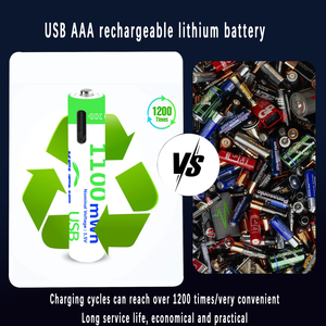 Cross-Border <span class=keywords><strong>AAA</strong></span> 1.5V 1100mWh Rechargeable Type-C Jouet Électrique Microphone Batterie Constante Cylindrique Lithium Ion Batterie - Product Image 3