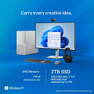 Estación de Trabajo en Torre Dell XPS Plus EBT2250 Ultra 9 285K con 16GB/32GB de RAM y 512GB/1TB SSD, PC de Escritorio para Oficina Empresarial y Computación con IA - Product Image 6