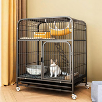 Maison pour chat extra large avec toilette - Cage et villa pour animaux de compagnie d'intérieur pour chats et petits chiens
