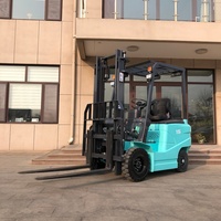 Chariot élévateur électrique de 1,5 tonne, haute qualité, portique à 2 niveaux, 3 mètres, batterie, pneus pleins, certifié CE, 4 roues motrices, garantie 1 an