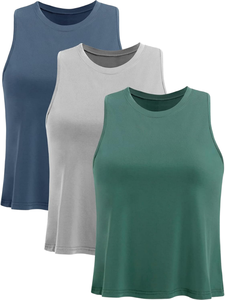 เสื้อกล้ามโยคะผู้หญิงสีทอง คอกลม ทรงปกติ สีพื้น ใส่สบายๆ ออกกำลังกาย ไร้ตะเข็บ ขายส่ง รับผลิตแบบ OEM ODM - Product Image 1