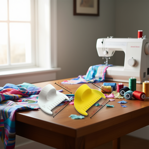 Herramientas ergonómicas de costura con bloqueo de puntada de borde de plástico, juego de 3 mm y 4 mm en blanco y amarillo para principiantes y personas mayores en la costura a máquina. - Product Image 2