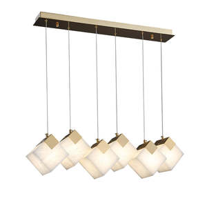 Modern Minimalist Led Pendant Light 6 8 10 <b>Head</b> Square Gold Finish Chinese <b>Style</b> For Dining Room - Product Image 4