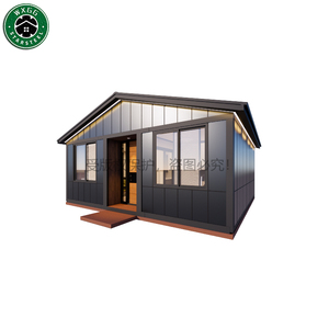 Casa Contenedor Modular Prefabricada con Panel Oscuro, Villa Pequeña Aislada de Acero Ligero, Cabaña Portátil para Glamping, Resort y Alojamiento Rural - Product Image 1