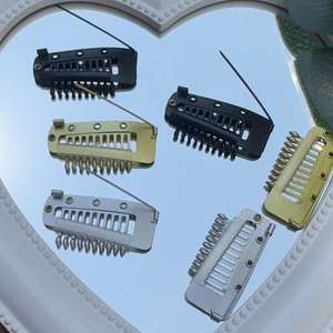 Mylulu Черный Коричневый Золотой Цвет 3,6 см 10 зубов парик для наращивания волос из нержавеющей стали защелкивающие зажимы с защитной булавкой - Product Image 6