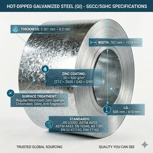 Bobine d'acier galvanisé à chaud laminé à froid G550 haute résistance certifiée ISO 9001 norme JIS pour tôles de toiture ondulées - Product Image 2
