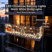 Guirlandes lumineuses de Noël intelligentes contrôlables par application, animation DIY, synchronisation musicale pour décoration de fête en extérieur