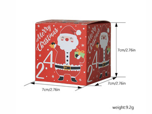 24 DIY Calendario de Adviento de Navidad Caja 24 días Cuenta regresiva Caja de regalo Perfecta para Niños y Familias Decoraciones navideñas - Product Image 2