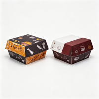Boîte à hamburger en papier kraft écologique, emballage pour la restauration rapide à emporter, conteneur jetable pour hamburger