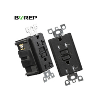 Prise GFCI Barep 20A, homologuée CULus, résistante aux intempéries et aux manipulations, avec fonction d'auto-test, 125V, conforme aux normes UL943/498, noire