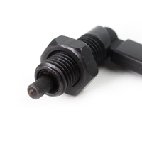 Piston d'indexage robuste 612, rétractable à ressort avec poignée en T, en acier M8 M10, finition oxyde noir, à action par came