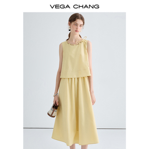 VEGA CHANG OEM personalizado verano señoras sin mangas vestido casual ajustable vestido suelto de mujer para el verano