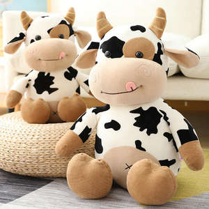 EN STOCK doux mignon Kawaii peluches Peluches Animal vache Juguetes poupée enfants bébé <span class=keywords><strong>noir</strong></span> <span class=keywords><strong>blanc</strong></span> vache peluche jouet - Product Image 5