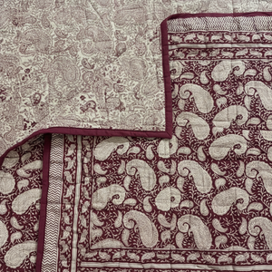 Premium Quilt Rajasthani Block Printed Handmade Luxury <b>Comfortable</b> KanthaQuilt Indian Bohemian Bedding Cotton Bedspread <b>Blanket</b> - Product Image 1