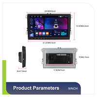 Podofo Double Din 4 + 64G 9 "Android Car Radio Wireless Carplay Android Auto GPS Wifi FM RDS pour VW/Passat/Golf/MK5/MK6/Jetta OEM