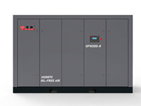 Compresor de Aire de Tornillo Sin Aceite Industrial de 200KW, 8 Bar, VSD, Refrigeración por Agua, Motor PLC, Silencioso, Seco, 380V, Unidad Estacionaria
