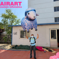 Décoration d'événement de parade, marionnette gonflable en forme de mouton. Marionnettes d'animaux gonflables personnalisées pour les activités de plein air