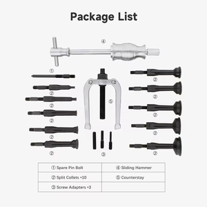 Podofo 16Pcs Blind Hole Collet Bearing Race Seal <b>Puller</b> Extractor Slide Hammer Pilot Insert Internal Bearing Removal Tool Set - Product Image 6