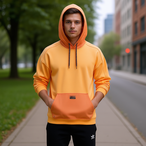 For Men's Active <b>Hoodie</b> XL <b>Black</b> Half-<b>Zip</b> Breathable French Terry Oversized Fit Solid Crocheted 100% Polyester Silk Screen - Product Image 2